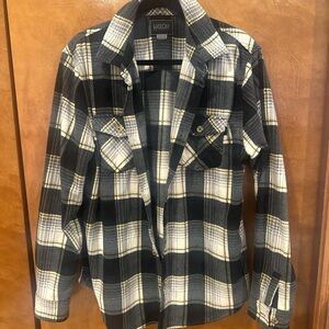 Valor Men's Black and White Plaid shirt jacket